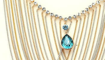 Halsband med blå kristall