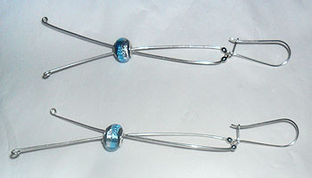 Silverörhängen med turkost glas